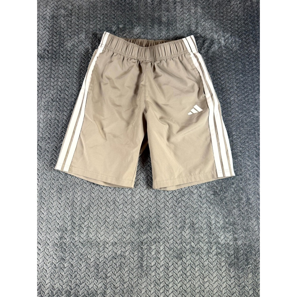 Adidas Essentials Shorts Kids Large 14/16 Brown 3 Stripes Sportswear Running